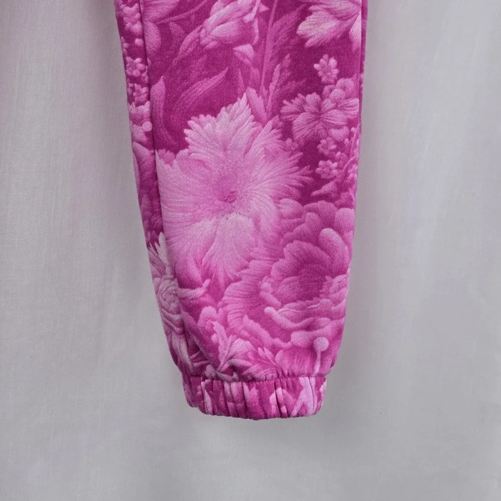 Jordan Girls Brooklyn Pink Floral Fleece Joggers Size M 10-12 Sweatpants Pockets